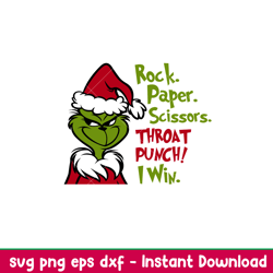 rock paper scissors throat punch i win, rock paper scissors throat punch i win svg, christmas svg, merry christmas svg,