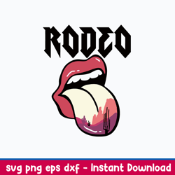 rodeo cactus lips tongue svg, tongue svg, png dxf eps file