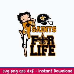 saints for life svgm new orleans saints svg, nfl svg, png dxf eps file