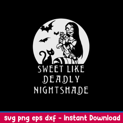sally sweet like deadly nightshade svg, sally svg. png dxf eps file
