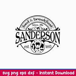 sanderson bed and breakfast svg, png dxf eps file