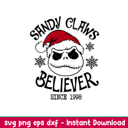 sandy claws believer, sandy claws believer svg, christmas svg, merry christmas svg, santa claus svg,png,dxf,eps file