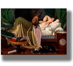 the nightmare. a surreal poster with a naked woman and demons. beautiful nude reproduction. an unusual gift. 664.