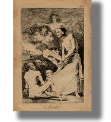 magical experiments. blow. poster of francisco de goya from the series caprichos. hexe sabbath picture. 172.