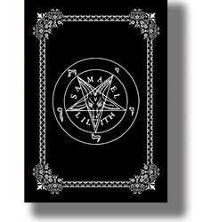 the pentagram of lilith and samael. satanic home decor. demons of kabbalistic artwork. a print of jewish magic. 175