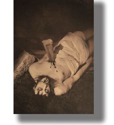 the vampire by william mortensen. vampire wall art. unusual photo art. vampire print. dracula home decor. 316.