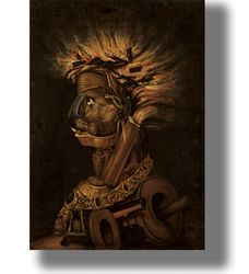 the four elements. symbol of fire. fantastic art print. painting by giuseppe arcimboldo. fantasy design. 612.