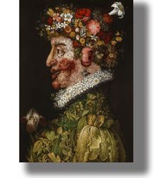 seasons. spring. surreal artwork from the baroque era. fantasy art print. renaissance painting. 614.