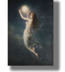 carl schweninger. morgenstern. naked girl print. a poster with a star. romantic style painting. the art of occult. 350.