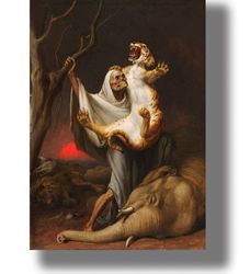 power of death by william holbrook beard. unusual home decor. dark wall art. gloomy style gift. memento mori art. 292.