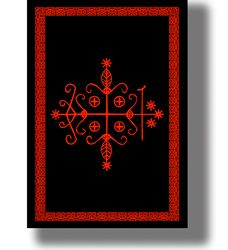 magic sign of the master of crossroads. papa legba veve. occult symbol of the african religion. altar home decor. 181.