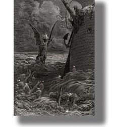 the death-fires danced at night. gustave dore wall decor. the angel of death reproduction. gothic art print. 214.