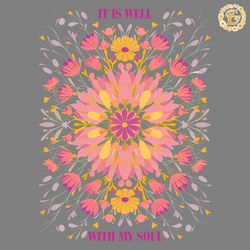 floral it is well with my soul png digital download files