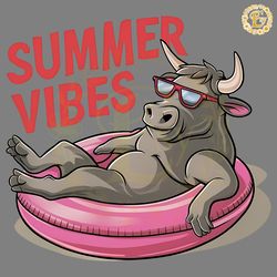 cow beach sunshine sea funny summer vibes png