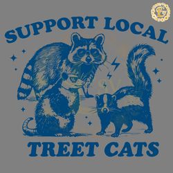 vintage raccoon support your local street cats png