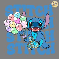 disney stitch balloons donut svg digital download files