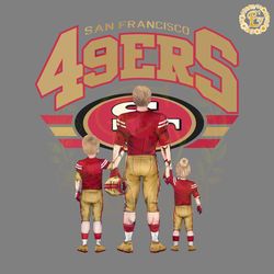 san francisco 49ers dad with boy and girl png