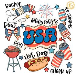 coquette usa doodles fireworks cheer up svg