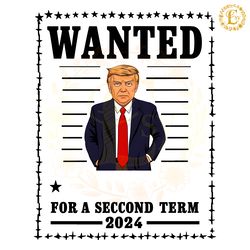wanted trump 2024 for a second term usa flag png