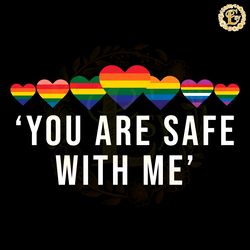 rainbow heart you are safe with me svg digital download files