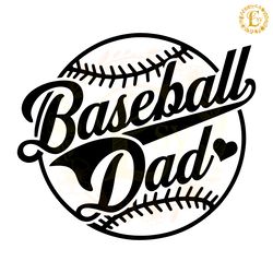 retro baseball dad heart svg digital download files