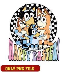 Bluey family happy easter png