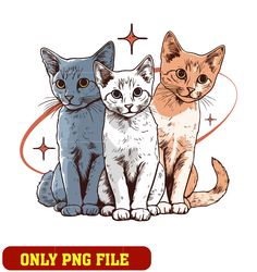 cute retro sweetie puff kittens png