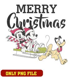 disney mickey minnie and pluto oh what fun christmas sled png