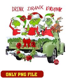grinch christmas truck with santa claus png