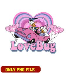 Love Bug Valentine Couple Donald Daisy png