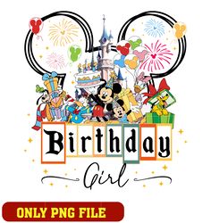 Mickey head castle birthday girl png