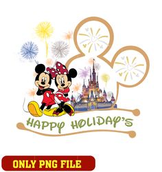 Mouse head Happy holidays png