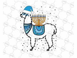 menorah hanukkah llama cute alpaca chanukah christmas svg, cute llama design svg, hanukkah menorah, christmas png, digit