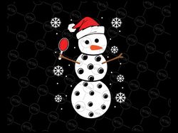 santa hat snowman xmas svg, funny pickleball christmas svg, christmas snowman svg, christmas png, digital download