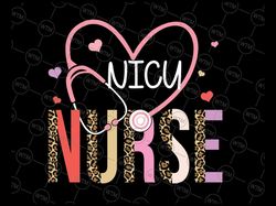 nicu nurse valentine png, leopard print heart stethoscope nursing png, western valentines day love nurse png sublimation