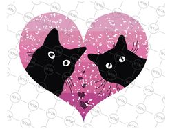 two black cats love each other png, valentines day cat lover gift, cat couple png, funny black cat png, valentine day pn