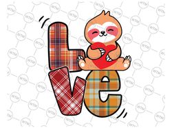 sloth love holding heart valentines day png, cute animal lover png, valentine sloth png, cute baby sloth with heart png