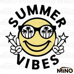Funny Summer Vibes Smile Face SVG Digital Download Files