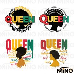 retro queen juneteenth african american svg bundle