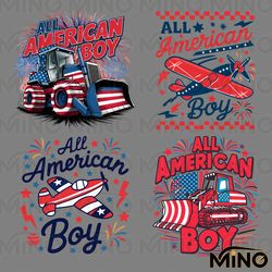 all american boy happy 4th of july svg png bundle