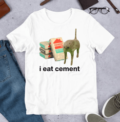 i eat cement cursed cat, funny meme shirt, ironic shirt, cat lover gift, oddly specific