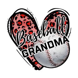 retro heart baseball grandma png digital download files