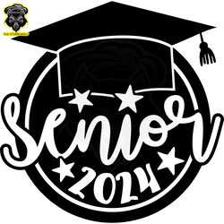 retro senior 2024 happy graduate png digital download files