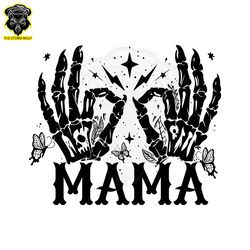 retro mama skeleton hand butterfly svg digital download files