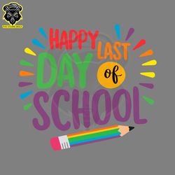 retro happy last day of school pencil svg