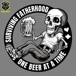 funny fatherhood surviving one beer at a time svg