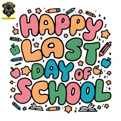 retro end of school happy last day of school svg