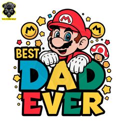 best dad ever super mario svg digital download files