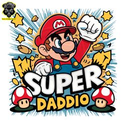 super daddio best dad cartoon svg digital download files