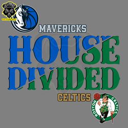 house divided boston celtics vs dallas mavericks svg